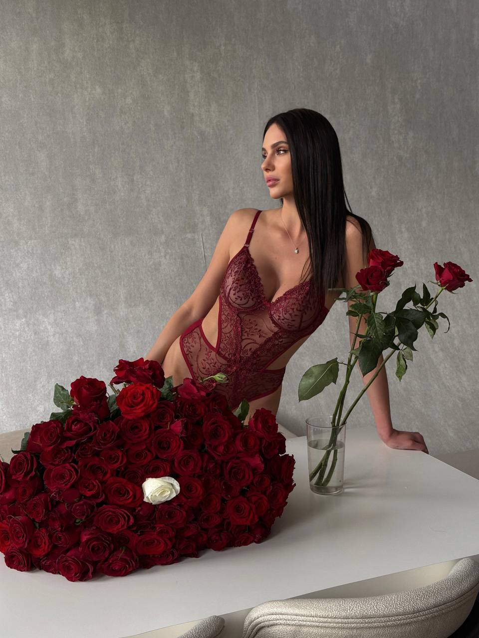 Fransız Dantelli Premıum Bodysuit Mavi